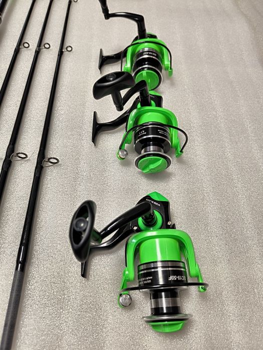 SET 3 Lansete Feeder Dunare FL AQUA FORCE 200g 3.00m + 3 Mulinete QC50