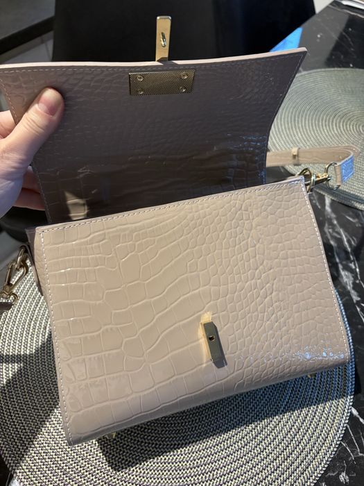 Geanta piele naturala Atelier Tanna nude croco editie limitata