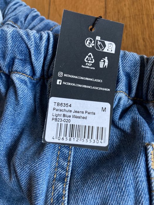 Urban Classics - Parachute Jeans Pants(light blue washed) -Size M,L,XL
