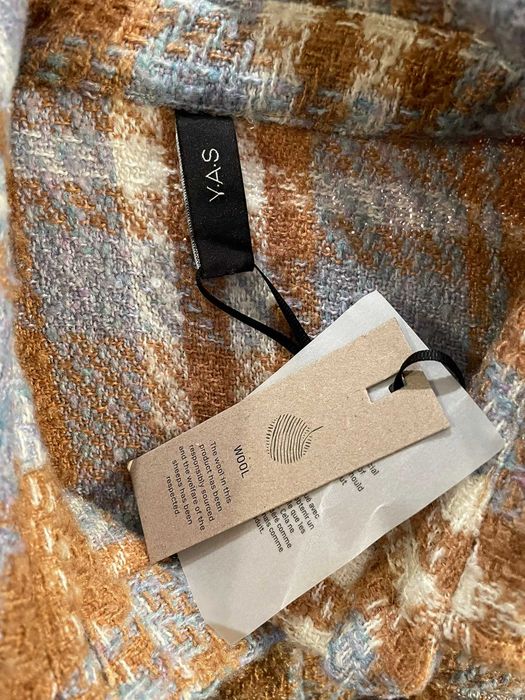Y.A.S Вълнено карирано палто, XL