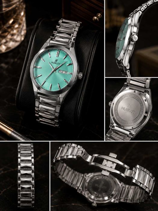 Hublot uslubidagi Premium Erkaklar Soati  Tiffany Blue