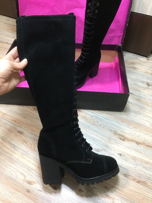 Cizme din piele naturala intoarsa Anna Cori