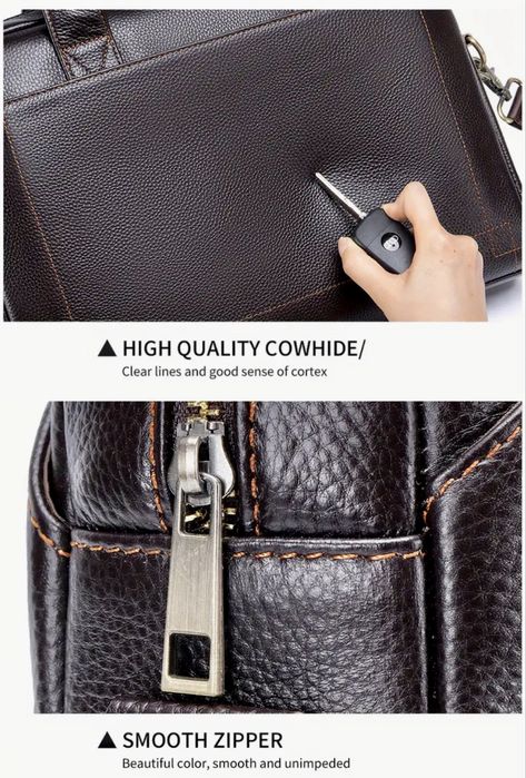 Мъжка универсална и с -20% Промоция кожена бизнес чанта•Черна и кафява