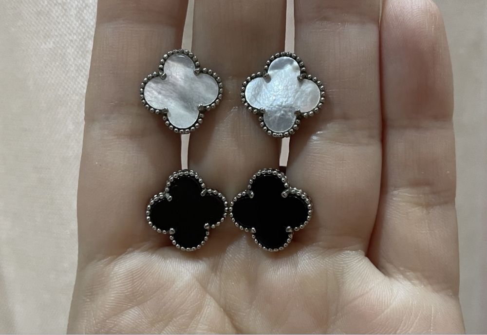Серьги под Van Cleef серебро 925