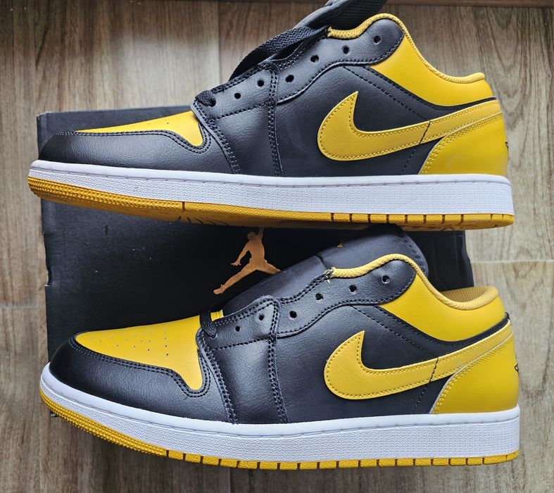 Нови NIKE AIR JORDAN 1 LOW black/yellow ochre-white