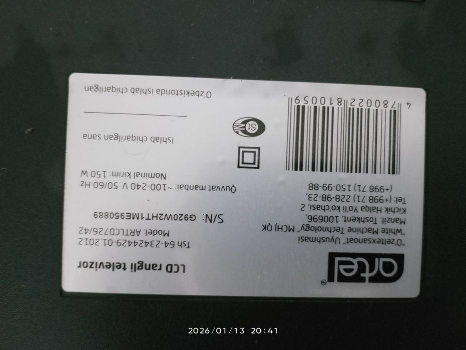 Televizor sotiladi 43  ishlidi