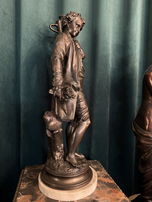 Statueta bronz masiv- 75cm /h