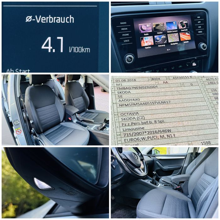 SKODA OCTAVIA III FACELIFT , AN 2018 - 1.6 TDI - 116 CP - EURO 6 ( Fara AD Blue ) Unic proprietar in Germania !!! Carte service la zi Tuv 2027 !