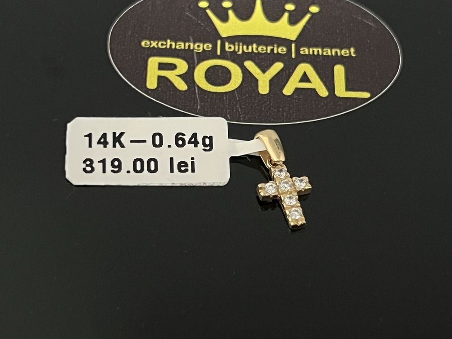 Bijuteria Royal CB : Pandant cruce aur 14k 585  0,64 gr