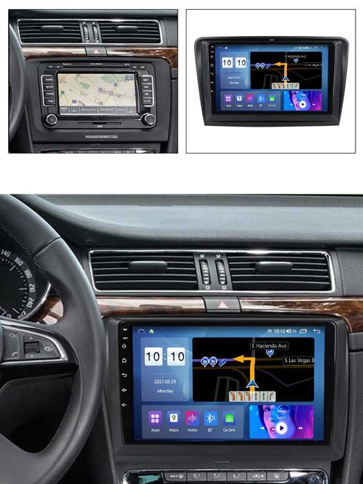 Navigatie Android 14 SKODA SUPERB 1/8 Gb Waze CarPlay + CAMERA
