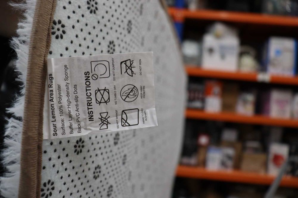 Килими за спалня, хол, пухкав килим 120x160см в бяло и бежово