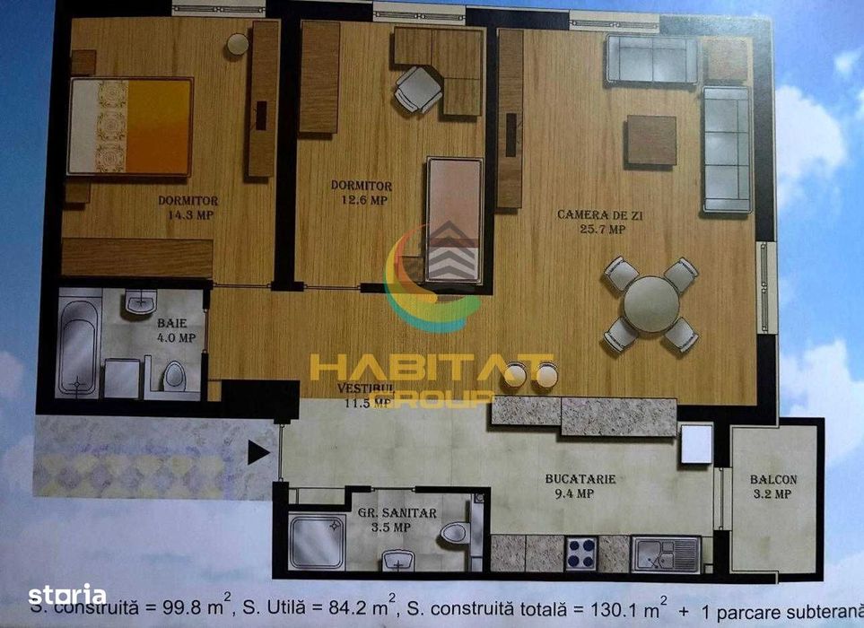 Apartament 3 camere Piata Sudului - Savinesti 5 - 3 Camere - 2 Bai