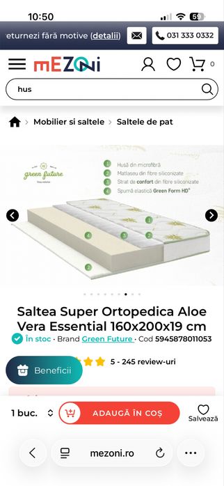 Saltea Aloe Vera