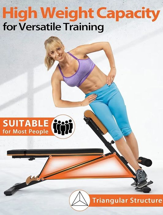 Лежак для пресса + гиперэкстензия Скамя для гантели и спины 3в1