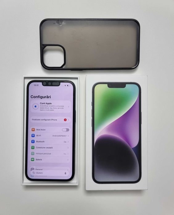 iPhone 14 Black, 128 GB, impecabil, liber de retea, bateria 85%