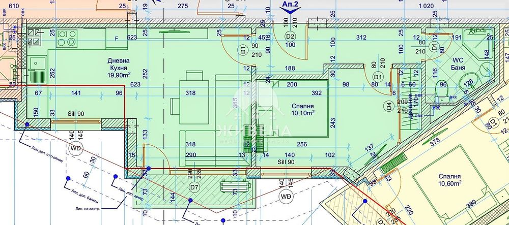2-стаен апартамент в кв. Лятно кино Тракия, 62 кв.м, Акт 16