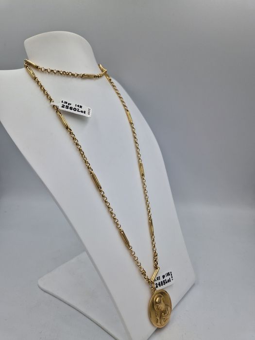 Lant cu Pandant Aur 14k Greutate6.28gr/5.07gr Lungime62cm #49462#49572