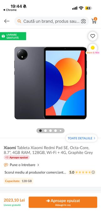 Tabletă  Xiaomi Redmi Pad SE 8.7 4G Graphite Gray 4+2 gb RAM 128GB ROM