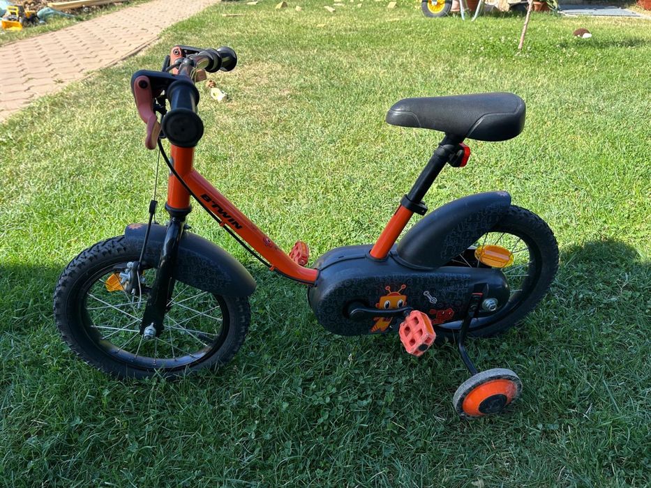 Bicicleta cu roti ajutatoare, 14 inch, 3-5 ani, B-TWIN 500 ROBOT B'TWIN