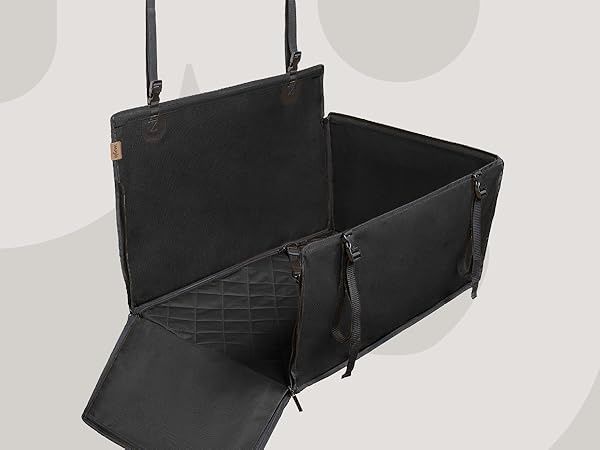 Супер стабилна седалка/ сгъваем твърд кош за куче за кола. Размери SML