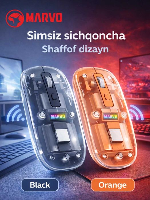 MARVO M810W simsiz sichqoncha — shaffof dizayn | беспроводная мышь