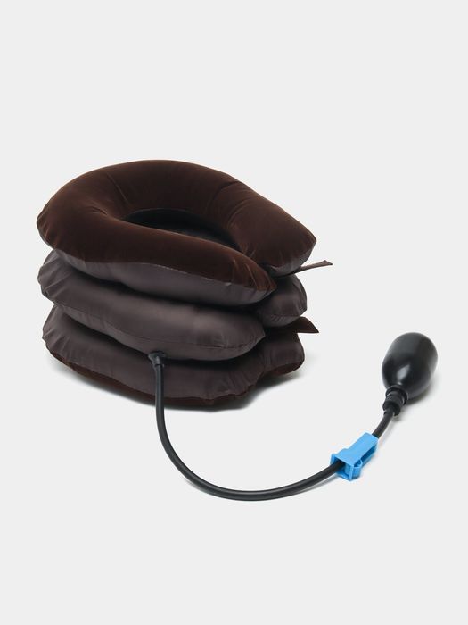 Надувная ортопедическая подушка, для шеи, коричневая