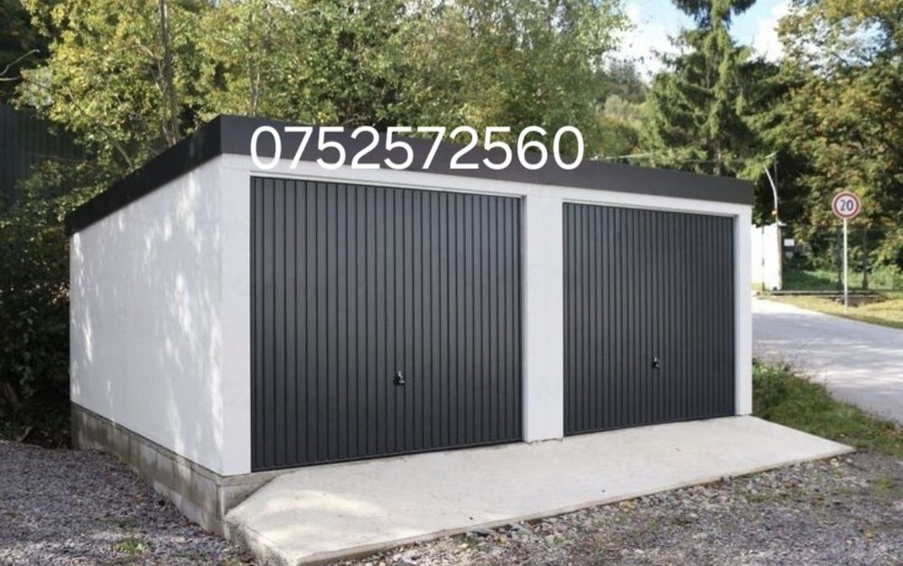 Garaje auto metalice învelite cu panou senwis