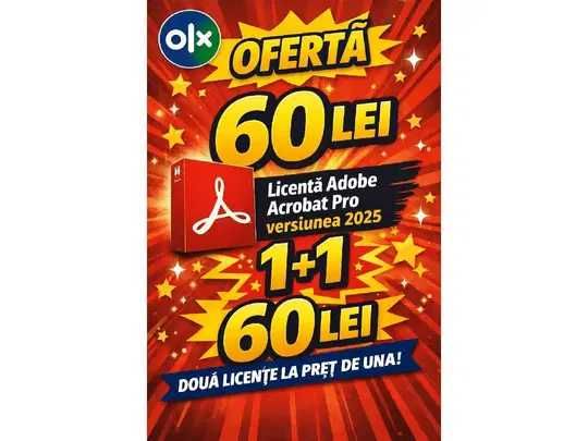 Licenta 60 lei  Adobe Acrobat PRO 2025+2019 serial key permanenta PDF Livrare peste tot