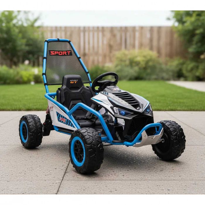 Go-Kart electric cu functie DRIFT 2x 150W 24V 10Ah scaun tapitat Blue