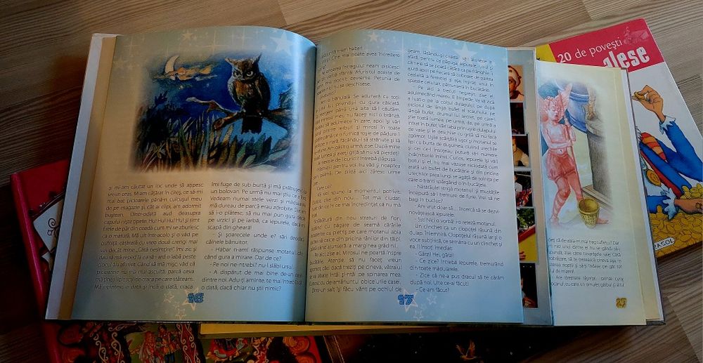 Set carti povesti cartonate cu pagini lucioase si ilustratii