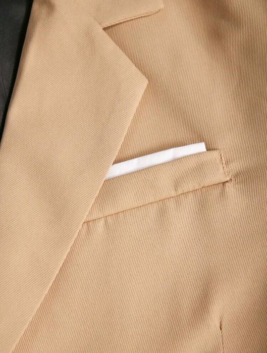 Мъжки модерен костюм Manfinity slim fit в бежово