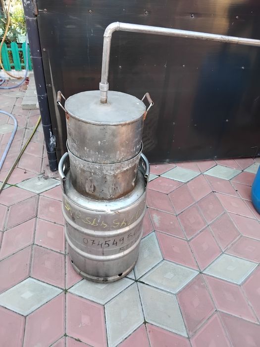 Cazan rachiu complet 50L inox; Cadă fibră 1000L