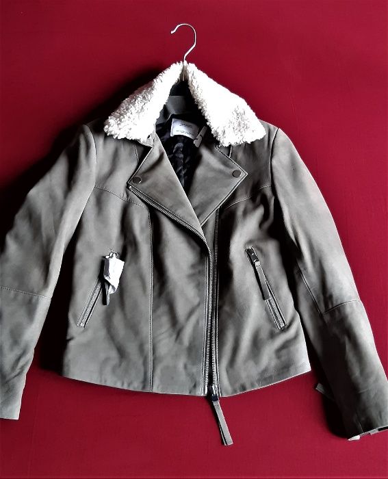 Дамско яке естествена кожа Mango