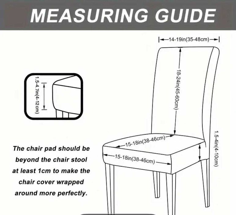 Еластичн калъф за стол, нов, тъмно сив