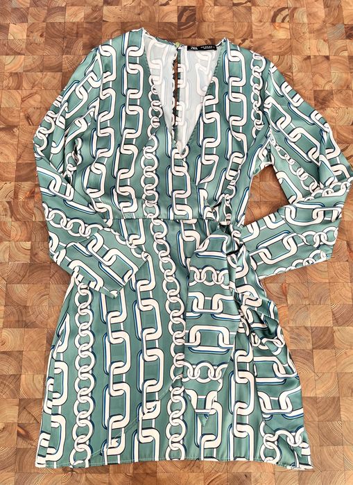 Rochie scurtă cu imprimeu geometric, mărimea M - Zara