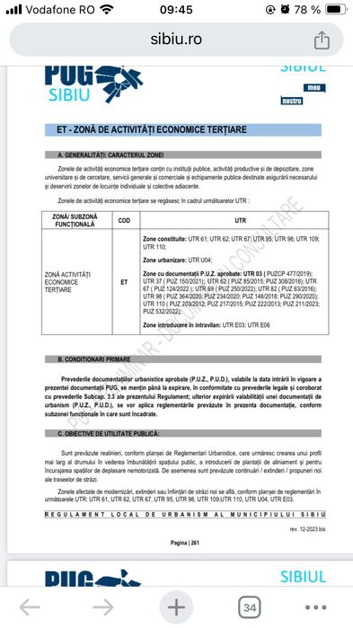 Teren industrial intravilan str Salzburg Sibiu  deschiderea 79 ml suprafață 19325 mp