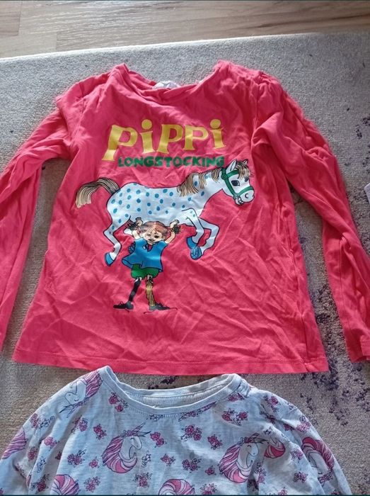 lot set 122 128 5 6 7 ani h&m bluza ciorapi sclipitori salopeta blugi