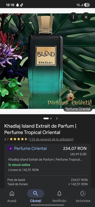 Parfum arabesc Kadlaj Island nou (desfăcut pentru proba)
