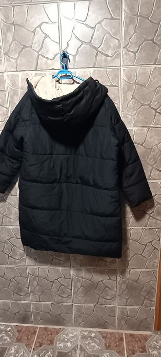 Jachetă șifonată neagră, impermeabilă