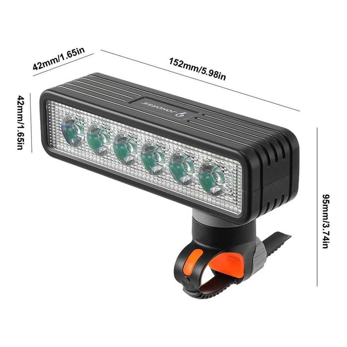 2 в 1 Предна LED светлина JOHORSE с вграден клаксон (500Lum / 120dB)