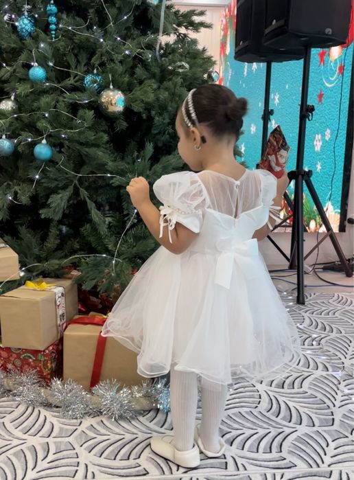 Белое платье пышное на 3-4 года Oq kuylak