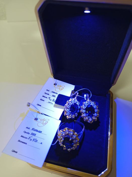 Золотой набор. Кольцо с сапфиром