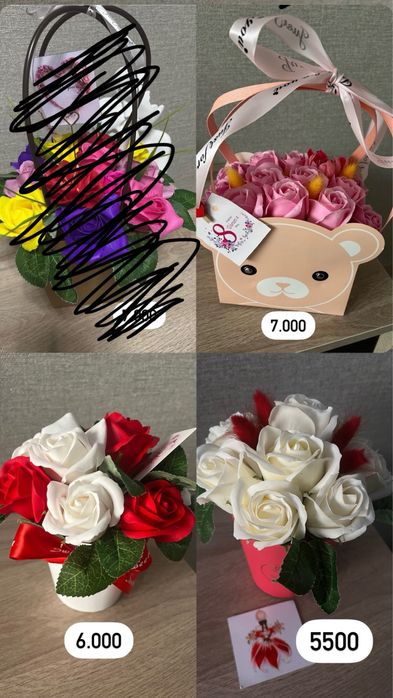 Букеты из мыльных роз