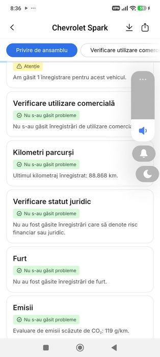 Vand Chevrolet spark m300