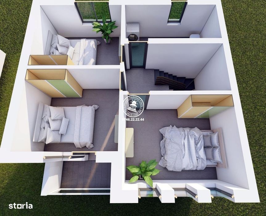 Case insiruite , 4 camere , P+1E - central in Valea Lupului