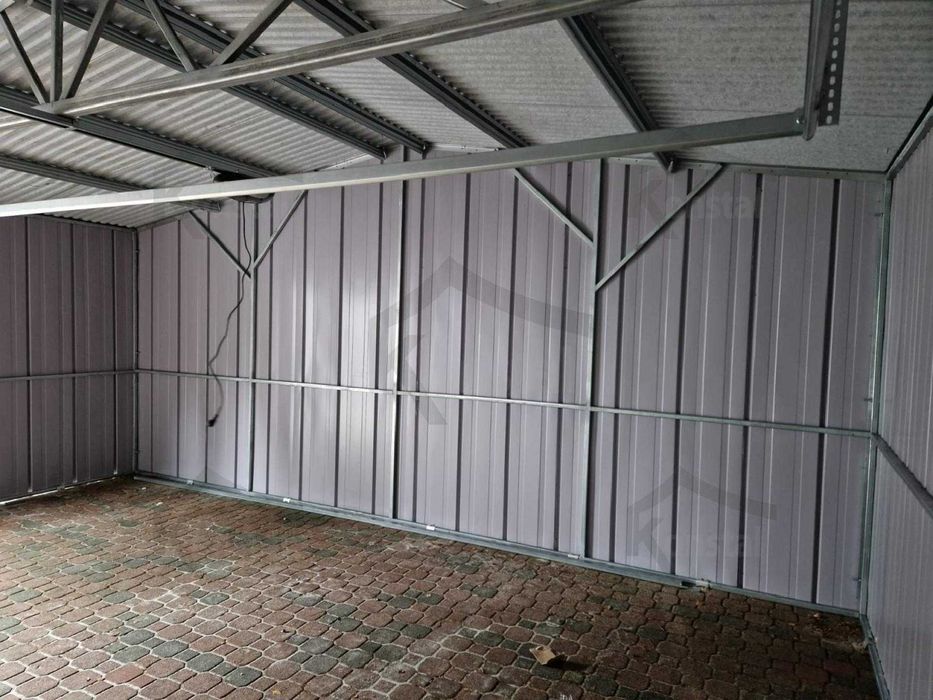 Garaj metalic 7x5 SUPERLINE-PLUS cu carport ajurat + BTX7016