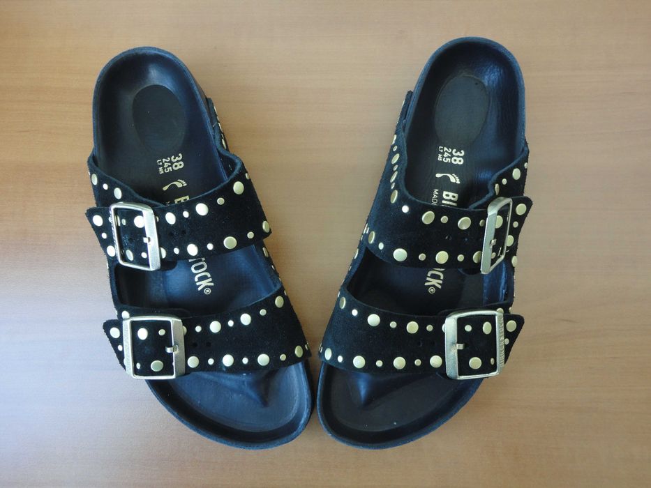 N38,5 Birkenstock/нови/естествена кожа/чехли