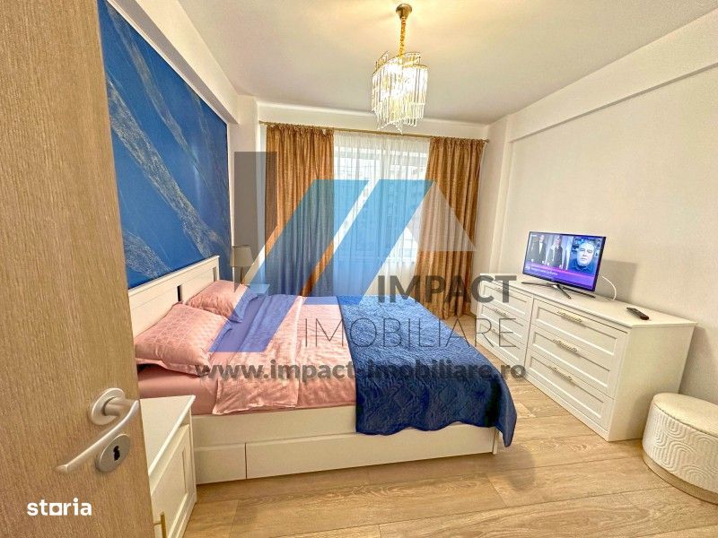 Mobilat si utilat LUX, Brazda,etaj2 cu lift,centrala termica, bloc nou