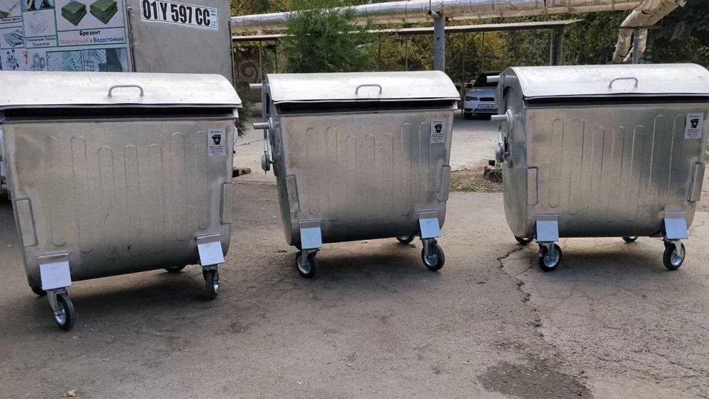 Мусорный контейнер 1100 л оцинкованный