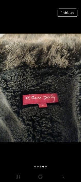 Palton piele naturala imblanit Casa Derhy Paris, marimea L